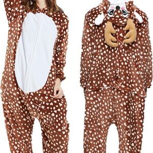 Unisex Animal Onepiece Pajamas Costume Halloween Party Onesie for men women🤩